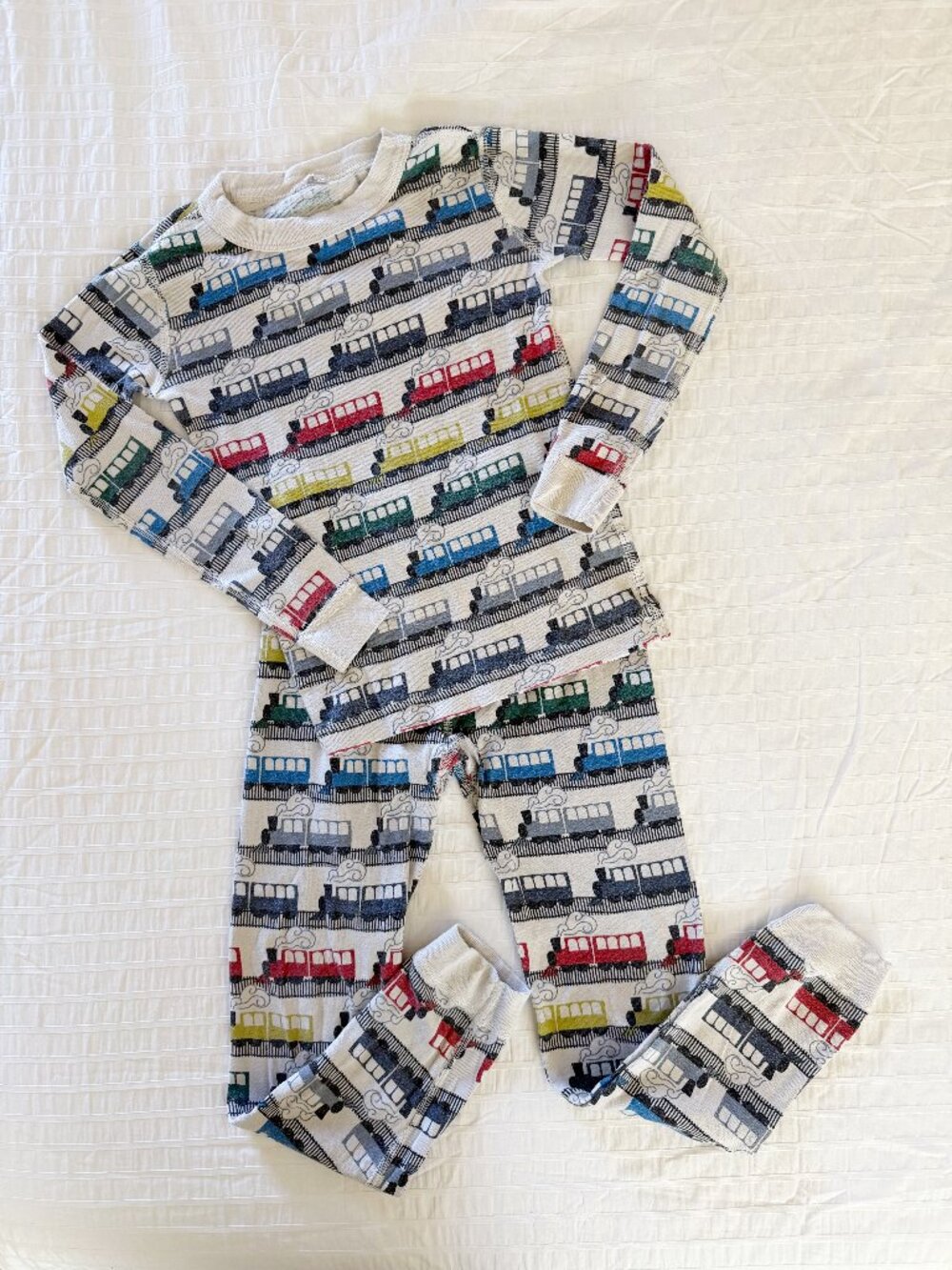 Hanna Andersson Train Pajama Set • 6/7 Years